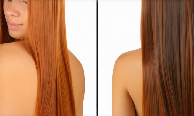 Before and after hair extension transformation